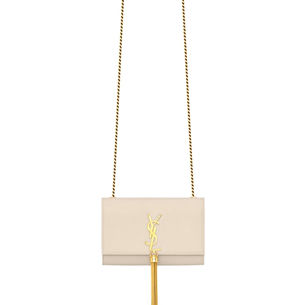 YSL Kate Small Chain Bag with Tassel in grain de poudre leather